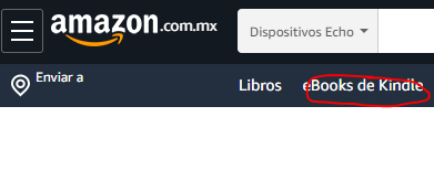 Captura de enlace a tienda Kindle
