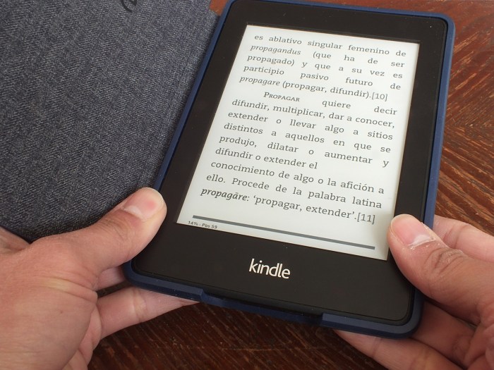 Fotografía de un lector Kindle